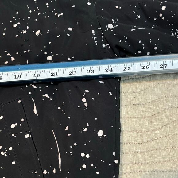 Jiaqisi Faux Fur Black White Paint Spatter Women’s Winter Coat - Picture 8 of 11